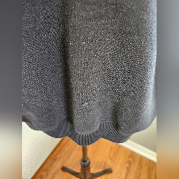 Vintage 80s Black & White Zip Up Turtle Neck Retro Sweater - Picture 4 of 7